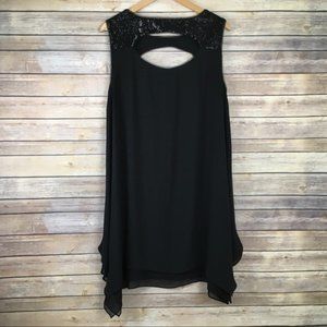 BCBGMAXAZRIA Bianca Black Sleeveless Sequin Top